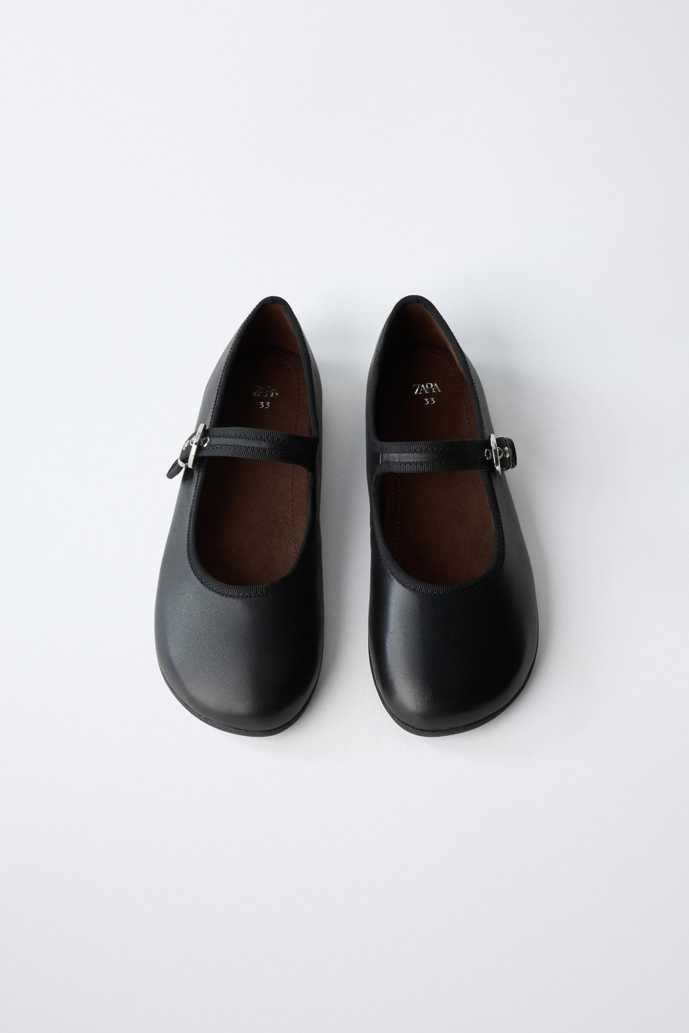 ZARA КОЖАНЫЕ БАЛЕТКИ BAREFOOT, ЧЕРНЫЙ