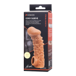 Телесная закрытая насадка 15,6см с шершавой головкой Kokos Cock Sleeve 007 Size M