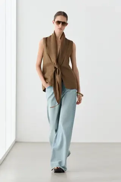 Жилет с льняными шнурками - MASSIMO DUTTI