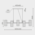 Подвесной cветильник LED4U L7708-1200 BK