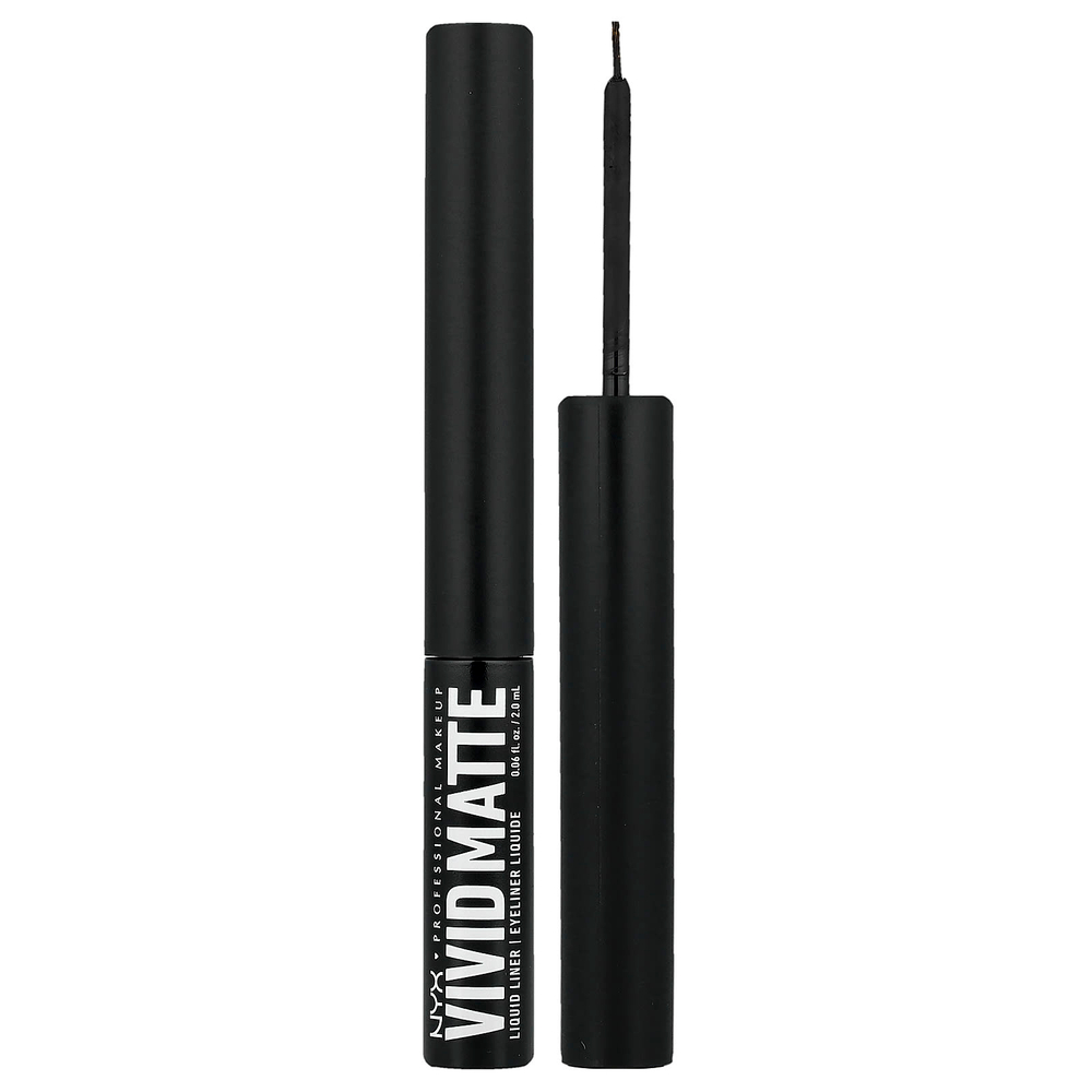 NYX Professional Makeup, Матовая жидкая подводка для глаз, 01 черная, 2 мл (0,06 жидк. Унции)