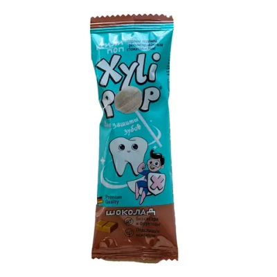 Леденец без сахара на ксилите miradent Xylipop, шоколад , 1 шт.