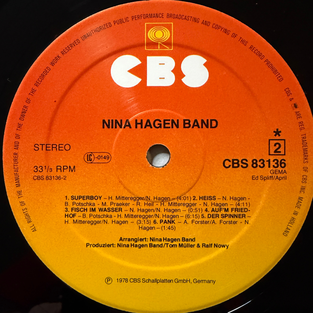 Nina Hagen Band – Nina Hagen Band (Германия 1978г.)