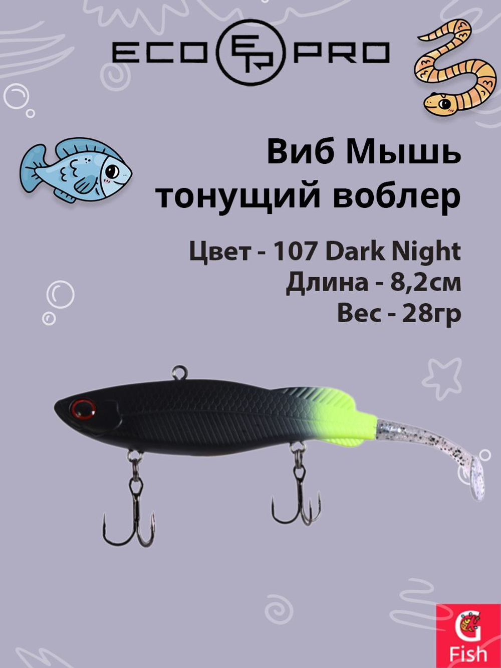 Виб (тонущий воблер) для зимней рыбалки ECOPRO Мышь 82мм 28г 051 Bulbulator Blue