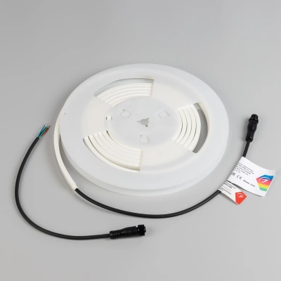 Лента герметичная WAVE-SIDE-PU-H120-06x12mm 24V RGB (8 W/m, IP68, 3m, wire x1) (Arlight, Вывод прямой, 3 года)