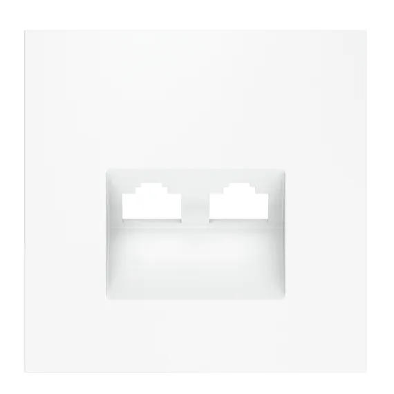 Накладка для розетки компьютерной двойной RJ45+RJ45 Voltum S70 Белый матовый VLS001402