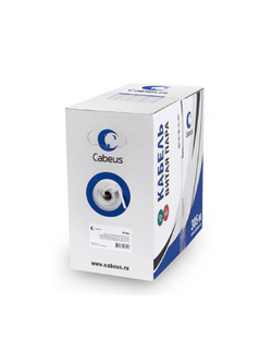 CABEUS UTP-4P-CAT.5E-SOLID-LSZH-GY КАБЕЛЬ ВИТАЯ ПАРА UTP (U/UTP), КАТЕГОРИЯ 5E, 4 ПАРЫ (24 AWG), ОДНОЖИЛЬНЫЙ, СЕРЫЙ, LSZH, НГ(А)-HF, (305 М)