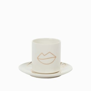Чайная пара Mouth cup gold