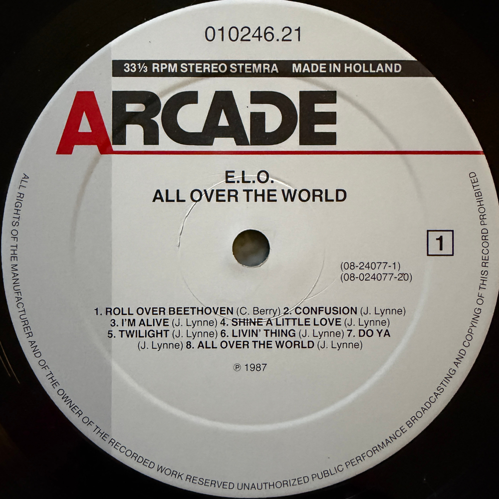 E.L.O. – All Over The World (Голландия 1987г.)