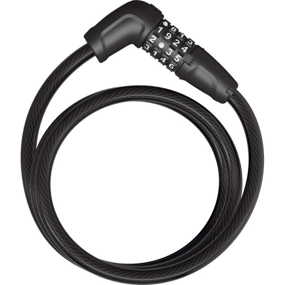 Замок вело трос 12мм, кодовый разр, 6412C/120см BK Tresor класс защиты 4/15, 450гр, черный ABUS