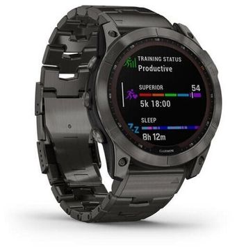 Garmin Fenix 7 Sapphire Solar титановый угольно-серый DLC с угольно-серым титановым DLC браслетом серый