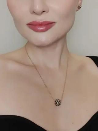 Кулон Черный шарик с кристаллами Swarovski