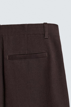 ZARA БРЮКИ BALLOON FIT ИЗ РЕЛЬЕФНОЙ ТКАНИ, ГРАНАТОВЫЙ