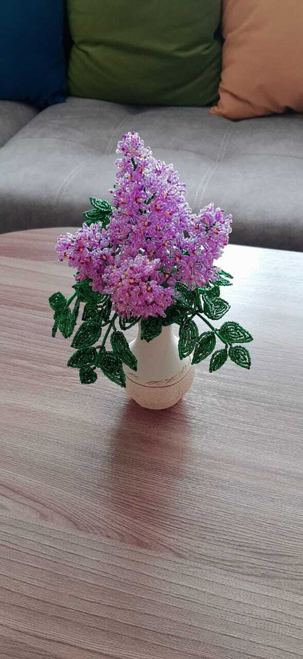 Сирень из бисера 26см