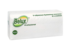 Листовые бумажные полотенца Belux V (ZZ) сложения, 2 сл. Артикул 1602 (прозрачная упаковка)