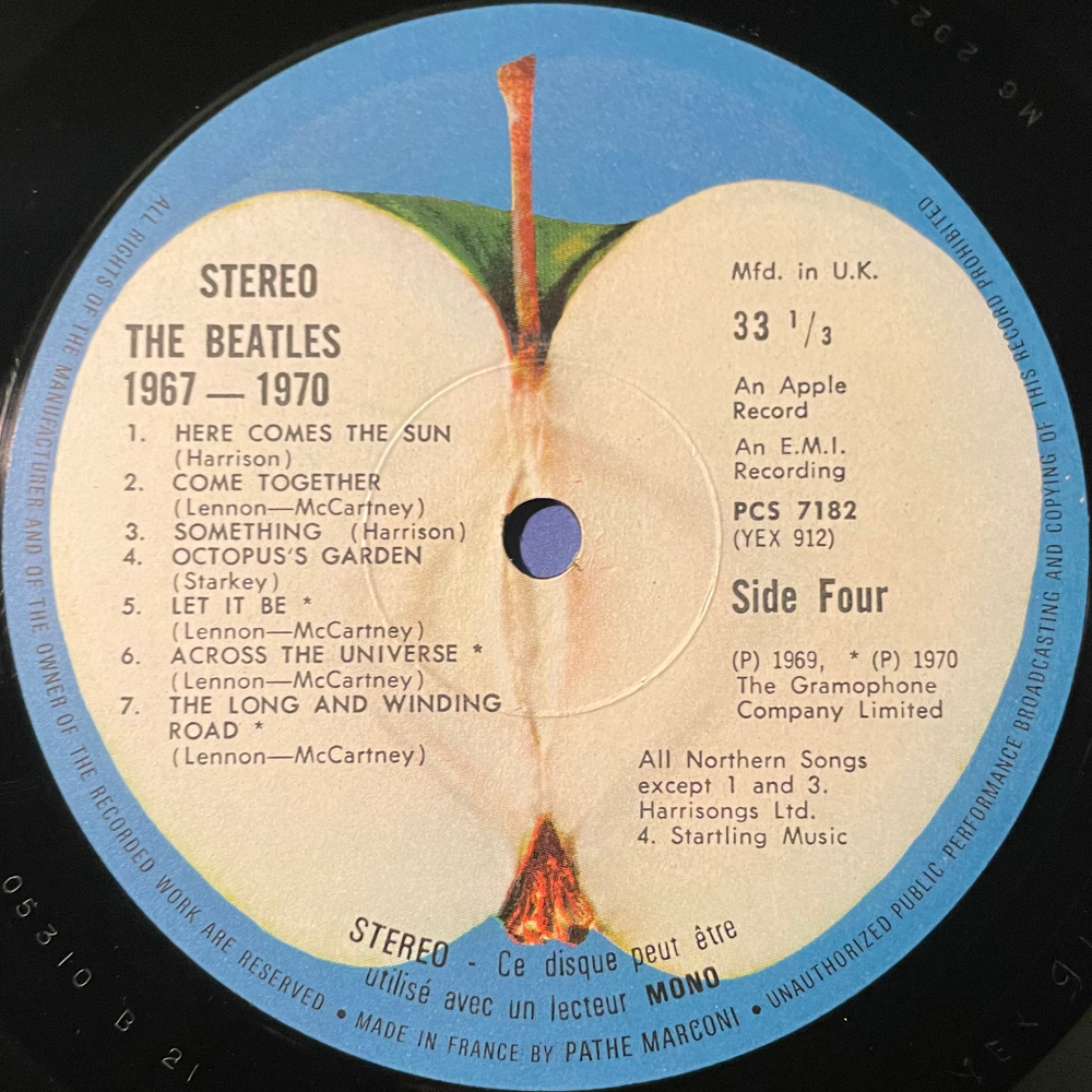 The Beatles ‎– 1967-1970 2LP (Англия 1973г.)