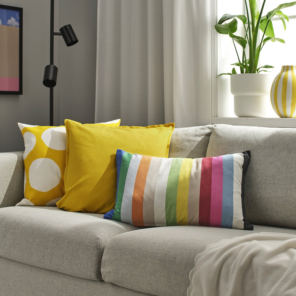 IKEA BÄCKMÄRKEN  (ИКЕА БЭКМЭРКЕН)  -  Наволочка - разноцветный/в полоску 40x58 см