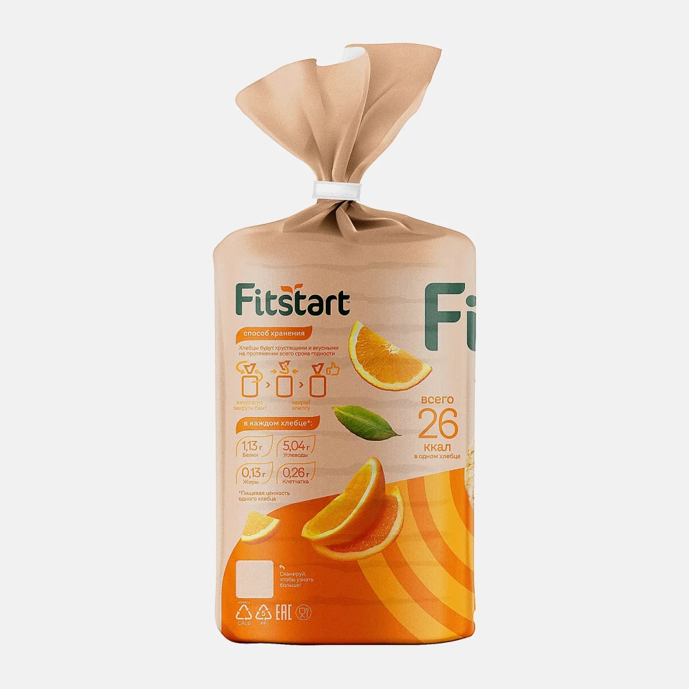 Хлебцы мультизлаковые со вкусом Апельсин Fitstart 100г