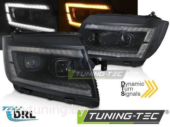 Фары TUBE LIGHT BLACK DRL SEQ для VW CRAFTER II 2017-