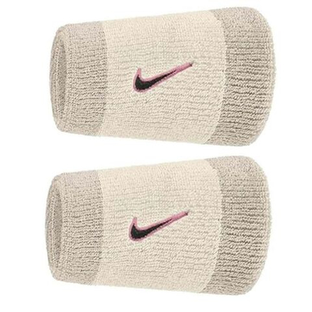 Напульсники теннисные Nike Swoosh Double Wide 2P - sail/cream/black
