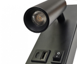 08071A,19 Бра Ризи черный w7*6 h15 Led 3W (3000K) с разъёмом USB и Type-c. ТМ Kink Light