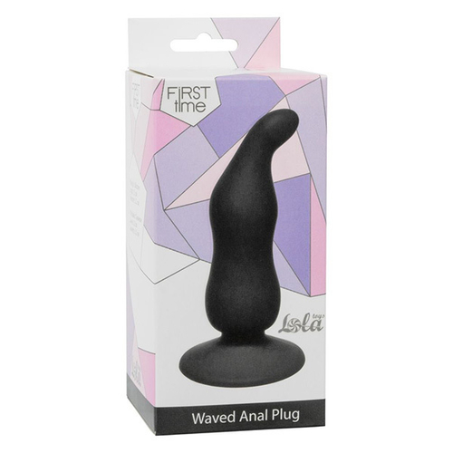 Чёрная анальная пробка 11см Lola Games First Time Waved Anal Plug Black 4104-03Lola