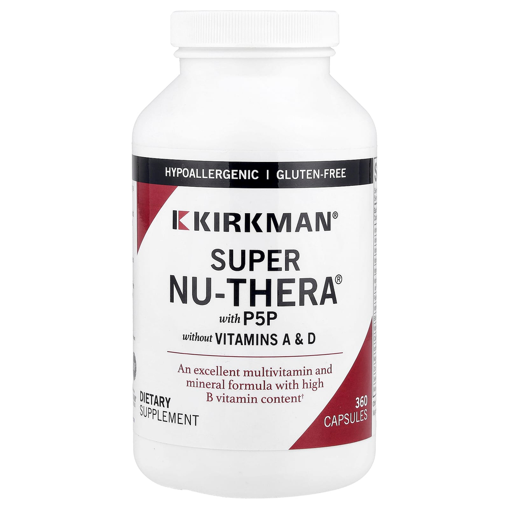 Kirkman Labs, Super Nu-Thera® с P5P, без витаминов A и D, 360 капсул