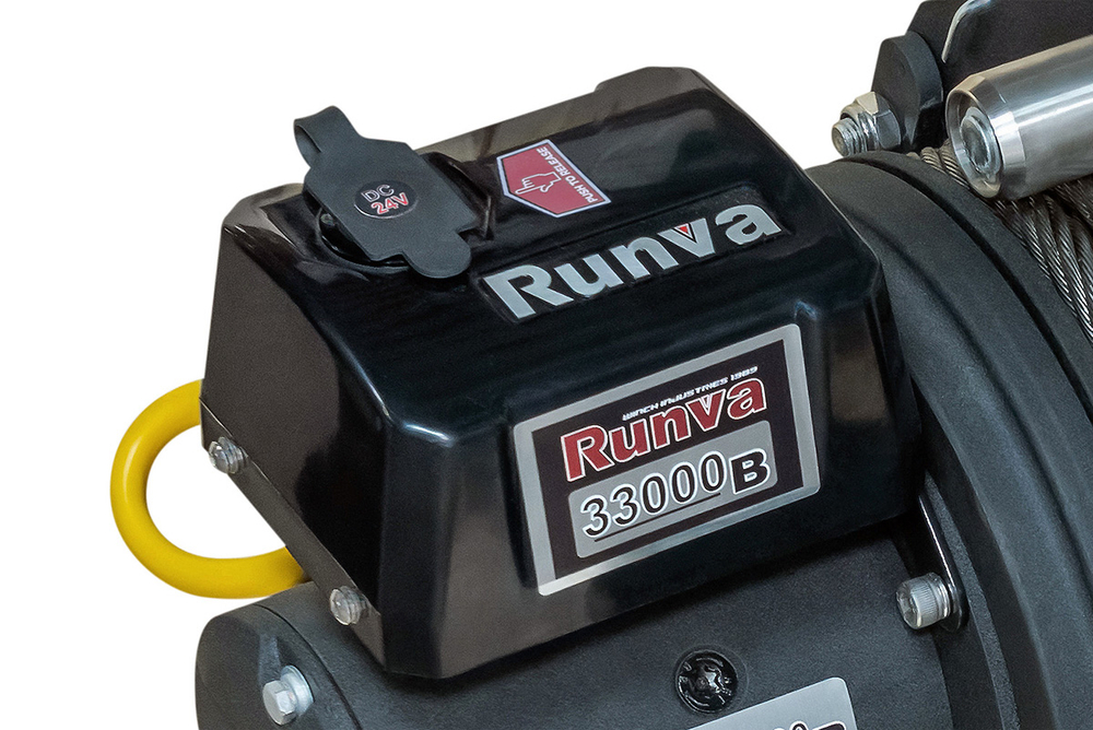 Лебёдка электрическая 24V Runva EWB33000S24V влагозащищенная, стальной трос