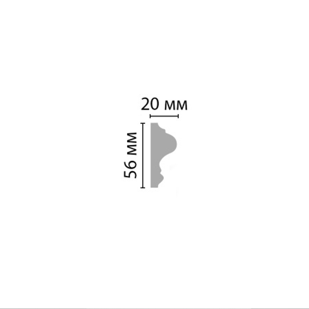 Молдинг гладкий Decomaster 97620F гибкий 56х20х2400мм