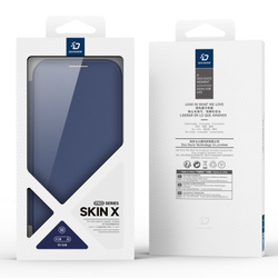 Чехол книжка синего цвета с поддержкой MagSafe для Samsung Galaxy S26, серия Skin X Pro Series от Dux Ducis