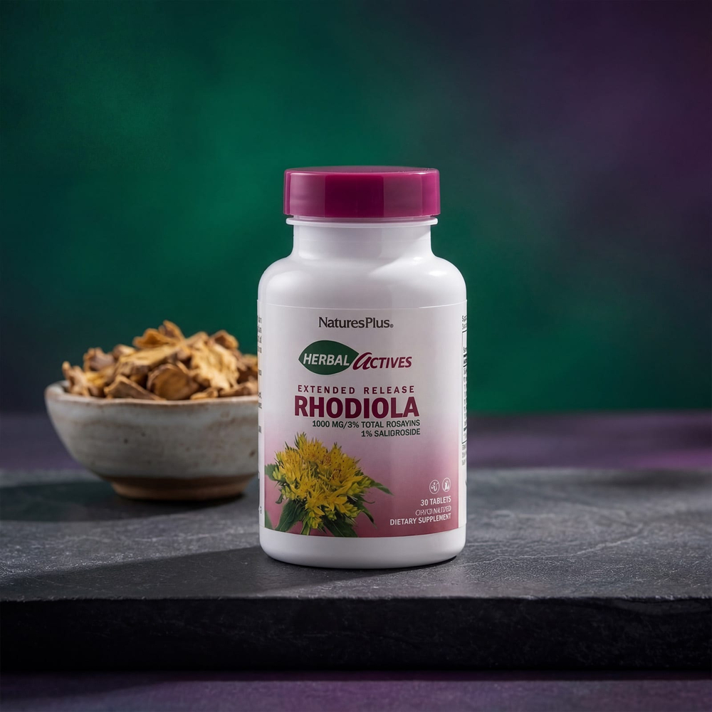NaturesPlus, Herbal Actives, родиола, замедленное высвобождение, 30 таблеток