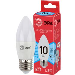 Лампа светодиодная ЭРА RED LINE LED B35-10W-840-E27 R 10Вт свеча нейтральный белый свет Е27 | Лампы cветодиодные Свеча (B/C)