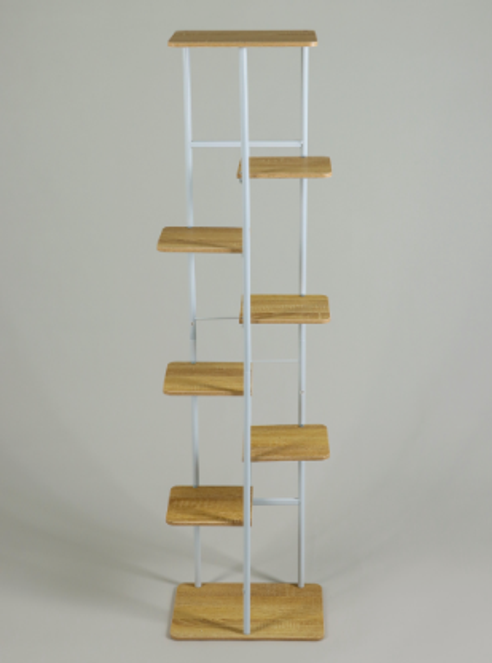 Подставка для цветов Greengo, 8 полок, 36×23×136 см, напольная, каркас металл, полки МДФ, белая