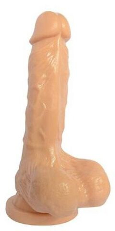 Телесный фаллоимитатор 7 inch Carved Dong - 18 см. (Цвет: телесный)