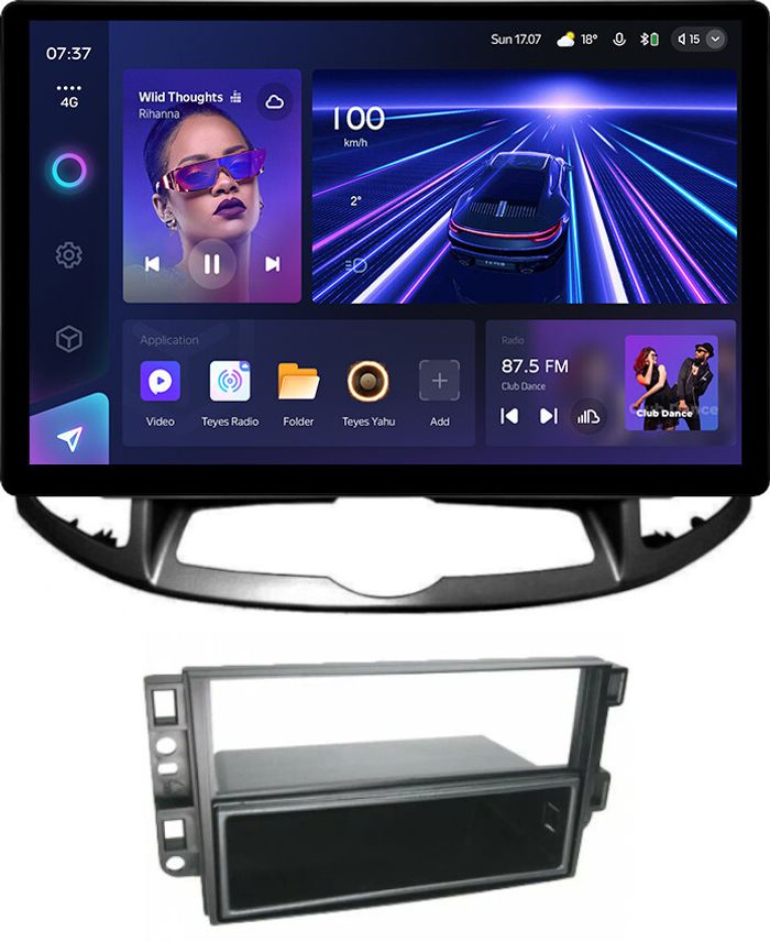 Магнитола для Chevrolet Captiva 2011-2015 (перенос БК вниз) - Teyes CC3-2K монитор 13", QLED+2K, Android 10, Быстрая, 4G SIM-слот, CarPlay