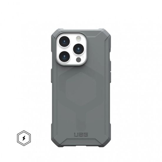 Чехол с поддержкой MAGSAFE UAG Essential Armor для iPhone 15 Pro MAX 6.7", цвет серебро (Silver)