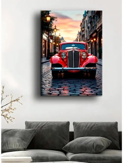 Картина "Винтажный автомобиль", для интерьера 50х70см 1шт.