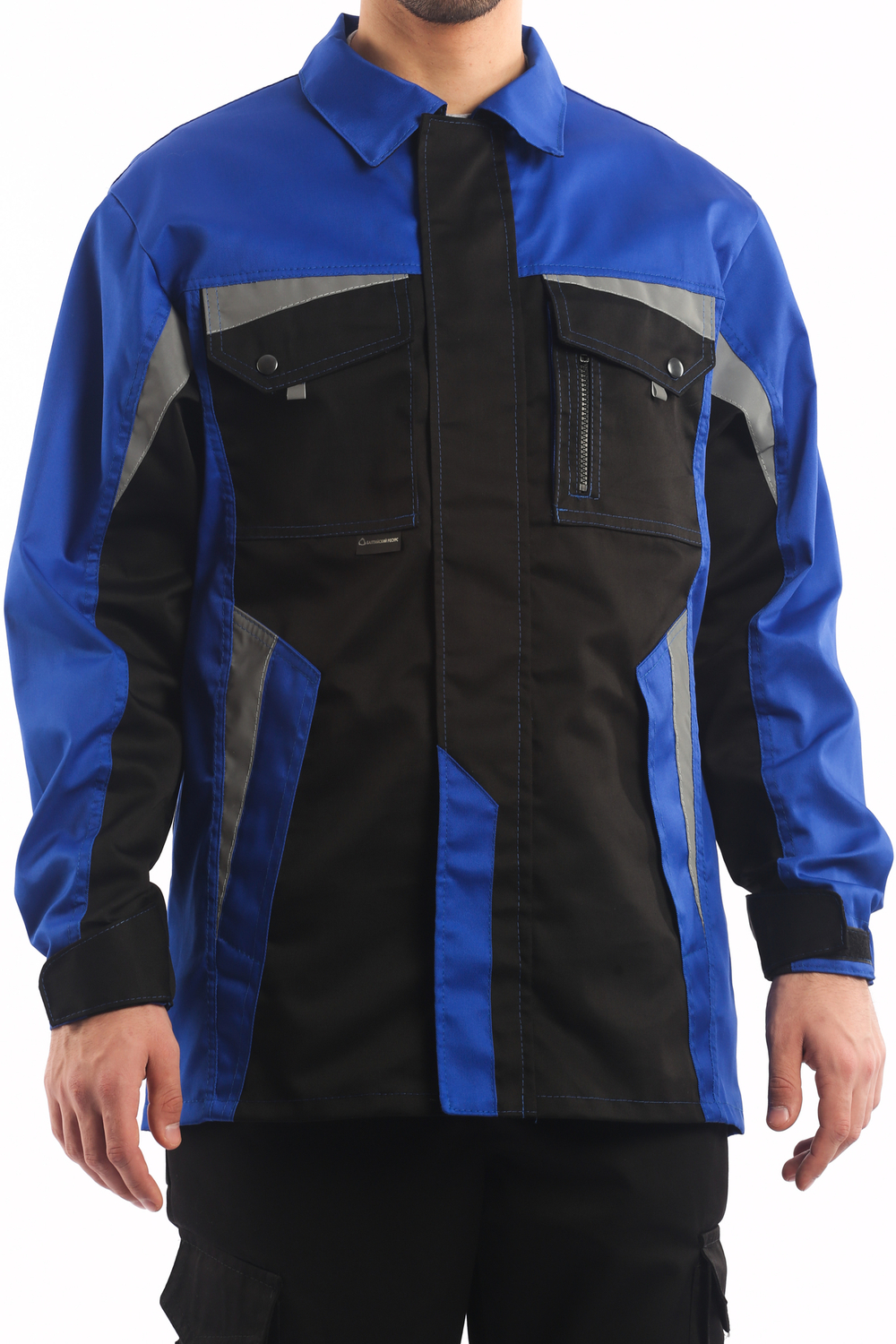 Куртка мужская летняя «Ультра», василек/черная ткань 245 г/м