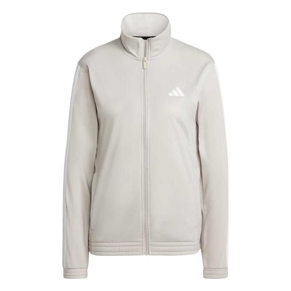 Женская Кофта теннисная Adidas Tricot 3-Stripes Track - бежевый/белый