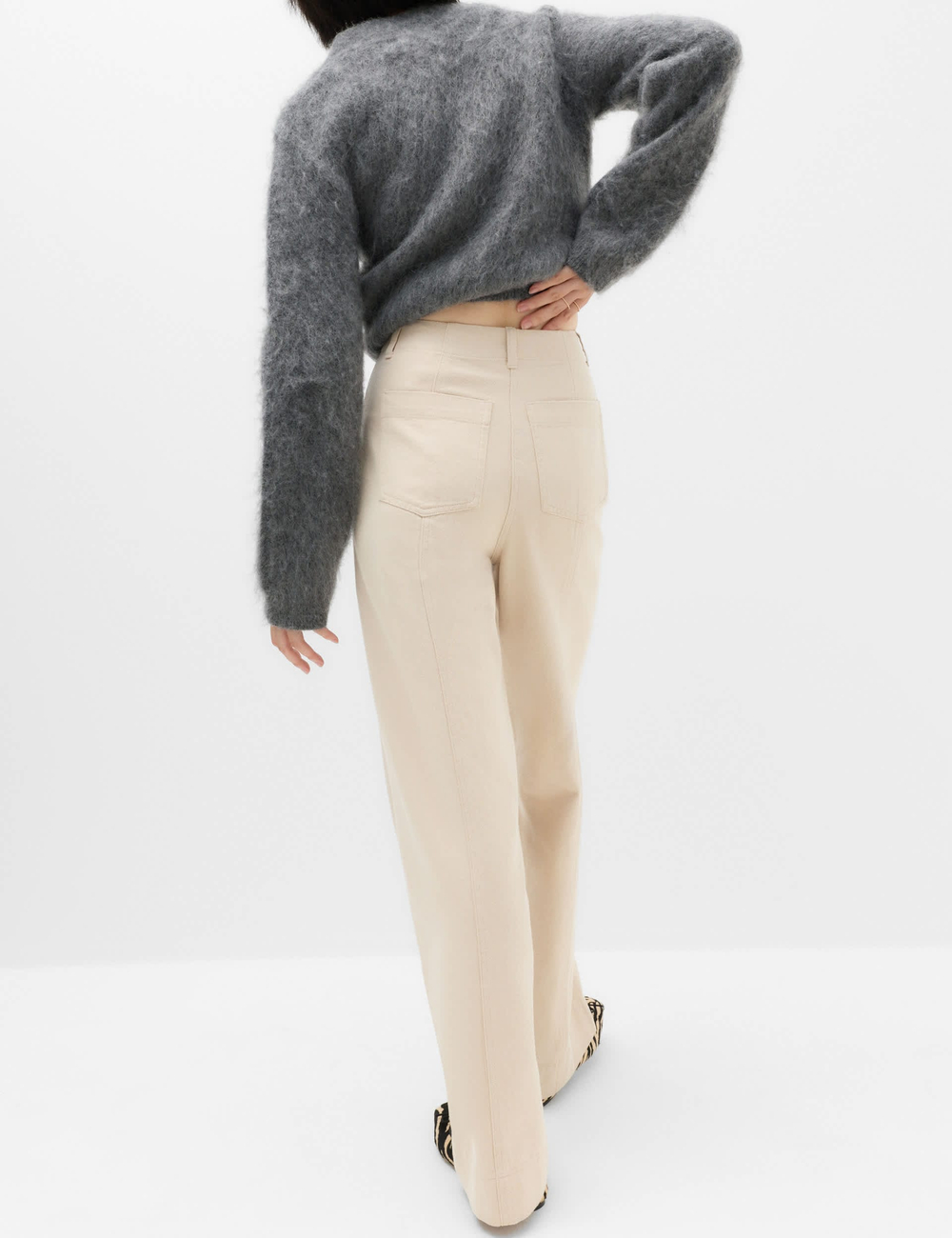 Брюки с высокой талией и широкими штанинами T57006312 - Marks & Spencer
