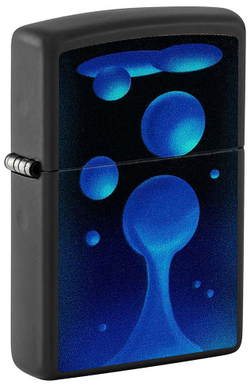 Зажигалка Zippo Lava Lamp с покрытием Black Light, латунь/сталь, черная,матовая 38x13x57 мм
