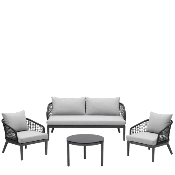 Комплект плетеной мебели Lounge, диван, 2 кресла, столик