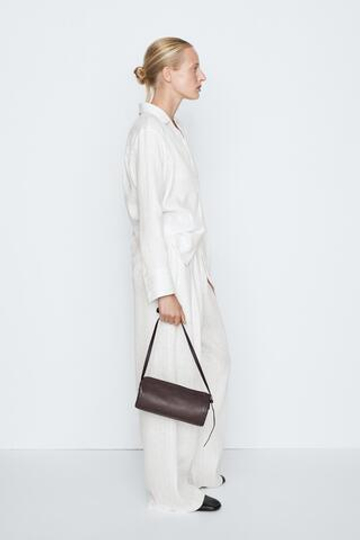 Massimo Dutti Полосатые плиссированные струящиеся брюки - STUDIO, кремовый