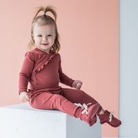 Боди с длиным рукавом и рюшей "Марсала" 0+