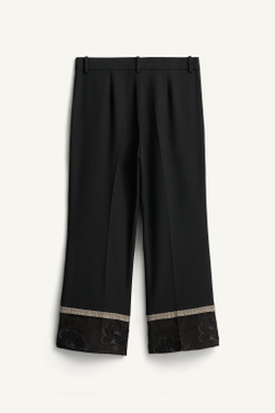 ZARA ЖАККАРДОВЫЕ БРЮКИ КОНТРАСТНОГО ЦВЕТА — LIMITED EDITION, ЧЕРНЫЙ