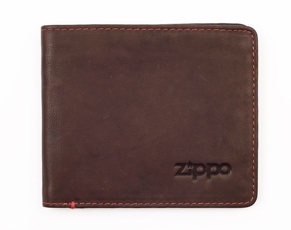 Цена наПортмоне ZIPPO, коричневое, натуральная кожа, 11x1,2x10 см
