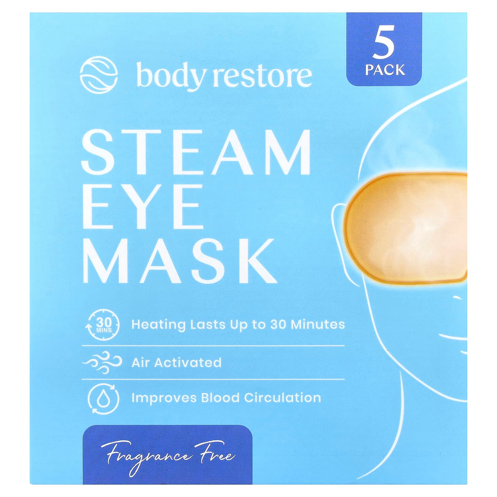 Body Restore, паровая маска для глаз, без отдушки, 5 шт.