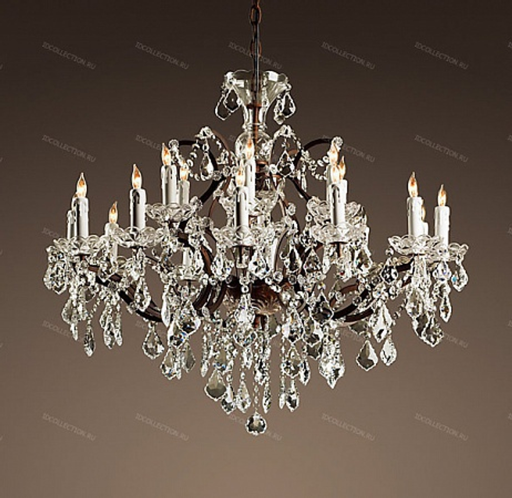 Люстра 19TH C. ROCOCO IRON & CLEAR CRYSTAL ROUND Restoration Hardware 68060230
