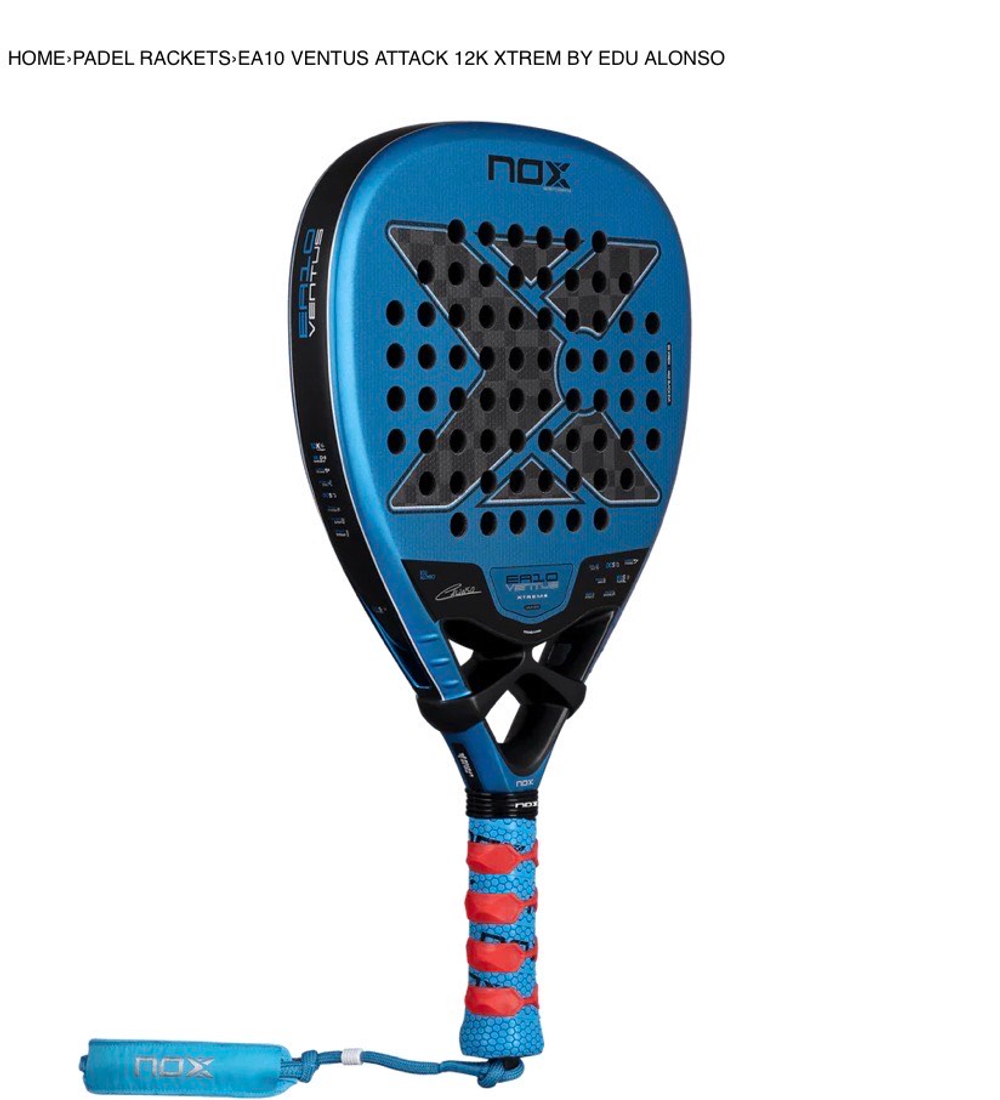 NOX, SS, PALA EA10 VENTUS ATTACK 12K XTREM BY EDU ALONSO (2026), Padel Racket