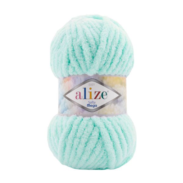 Пряжа Alize (Ализе) Softy Mega / уп.5 мот. по 100 г, 70м, 669 светло-бирюзовый